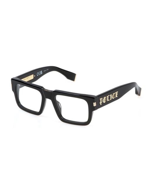 Police Black Vplp18E G.O.A.T. 3 700Y Optical Frames Acetate Squared for men