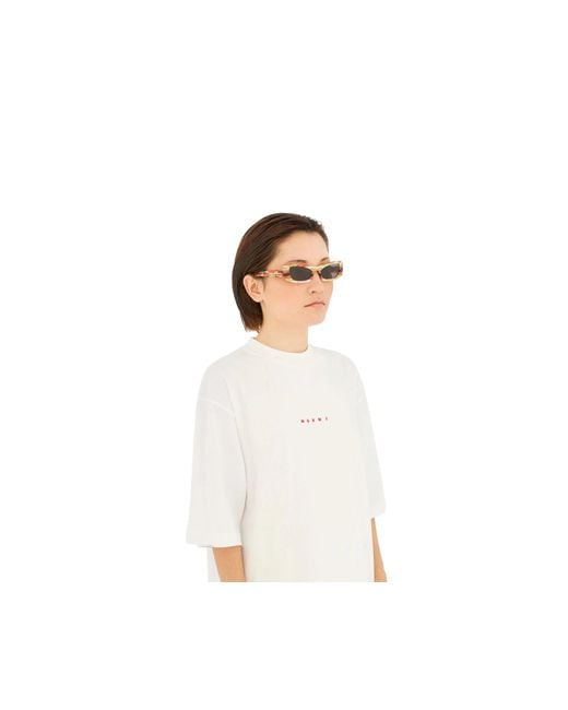 Marni Black Dpo Nyama Stripes Sunglasses Acetate Squared
