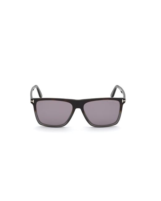 Tom Ford Black Ft0832 Fletcher 55C Sunglasses Acetate Smoke Squared Normal Mirror for men