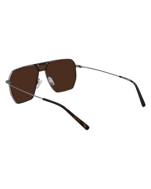 Karl Lagerfeld Black Kl350S 042 Sunglasses Metal Pilot Normal Normal for men