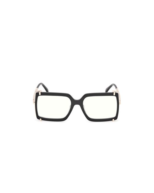 Max Mara Black Mm5155-B 001 Optical Frames Acetate Squared Normal