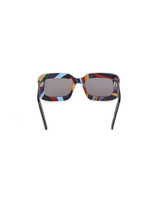 Emilio Pucci Black Ep0253 05A Sunglasses Acetate Smoke Squared Normal