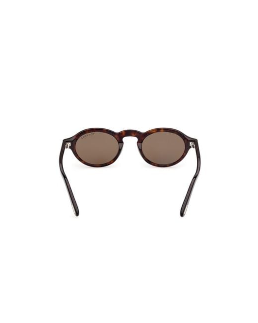 Tom Ford Black Ft1332 Aristotele-02 52J Sunglasses Acetate Roviex Round Normal for men