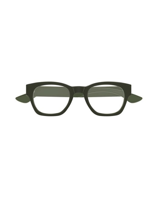 McQueen Black Am0530O 008 Optical Frames Acetate Transparent Round for men
