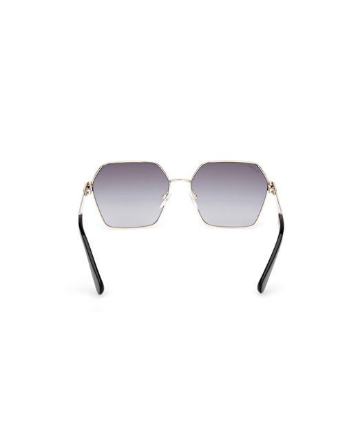 MAX&Co. Black Mo0141 32B Sunglasses Metal Smoke Geometric Normal
