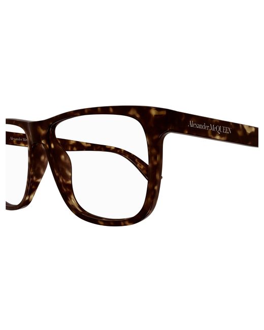 McQueen Black Am0463O 002 Optical Frames Acetate Transparent Pilot for men