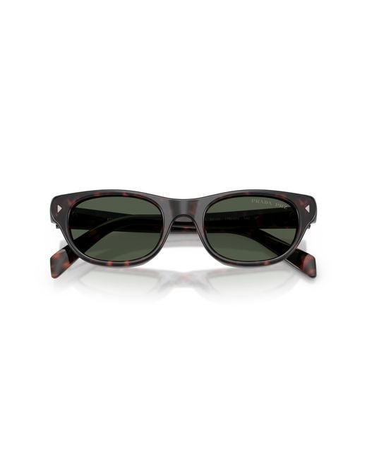 Prada Black Pr C08S 17N90V Sunglasses Acetate Cat Eye Polarized