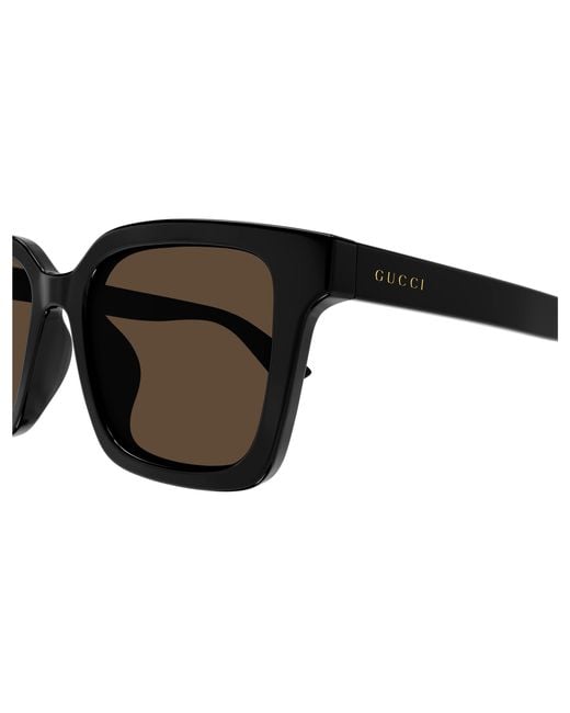 Gucci Black Gg1582Sk 004 Sunglasses Injected Squared for men