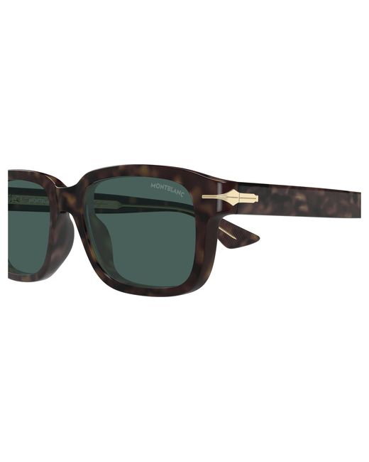 Montblanc Black Mb0436S 002 Sunglasses Acetate Squared for men