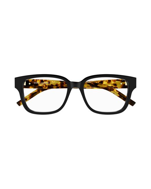 Saint Laurent Black Sl M150 006 Optical Frames Acetate Transparent Squared