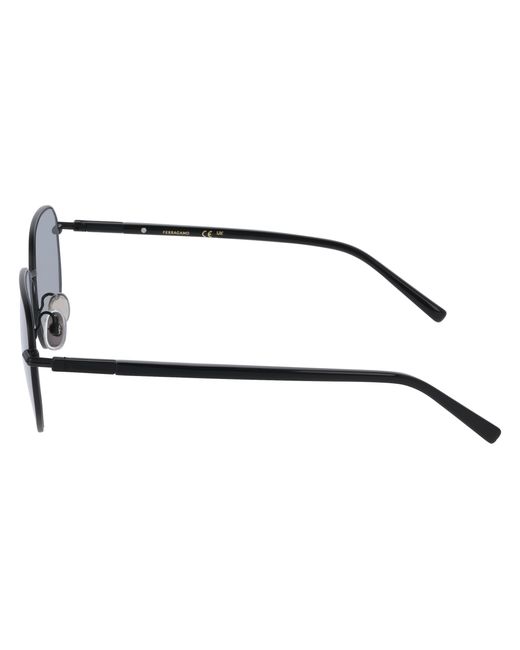 Ferragamo Black Sf328S 002 Sunglasses Metal Squared Normal for men