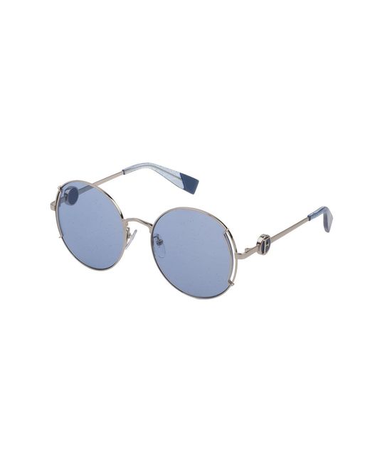 Furla Blue Sfu346 579Y Sunglasses Metal Round Normal