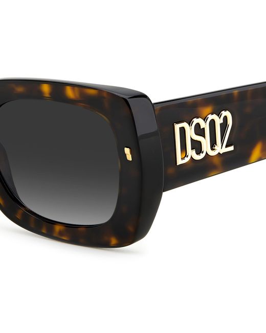 DSquared² Black D2 0061/S 086/9O Sunglasses Acetate Geometric Shaded for men
