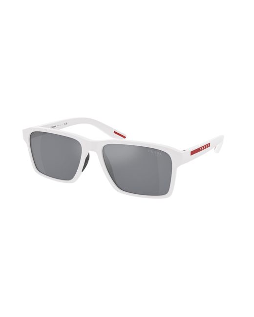 Prada Linea Rossa Black Ps 05Ys Twk40A Sunglasses Injected Light Squared Mirrored Mirror for men