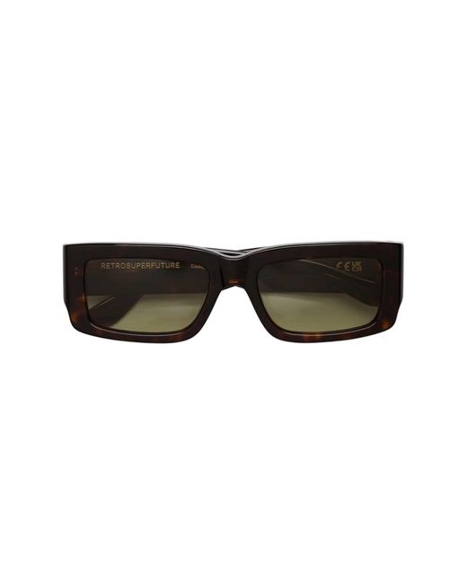 Retrosuperfuture Black 7Io Notte Sunglasses Acetate Squared Normal