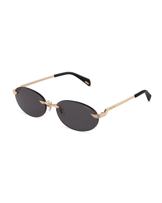 Police Black Splu09 Electra 1 300 Sunglasses Metal Smoke Geometric Normal