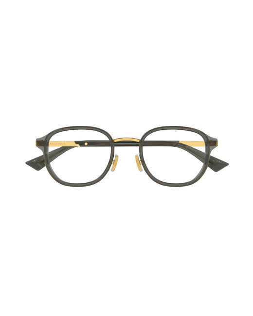 Bottega Veneta Black Bv1376O 004 Optical Frames Acetate Transparent Round for men