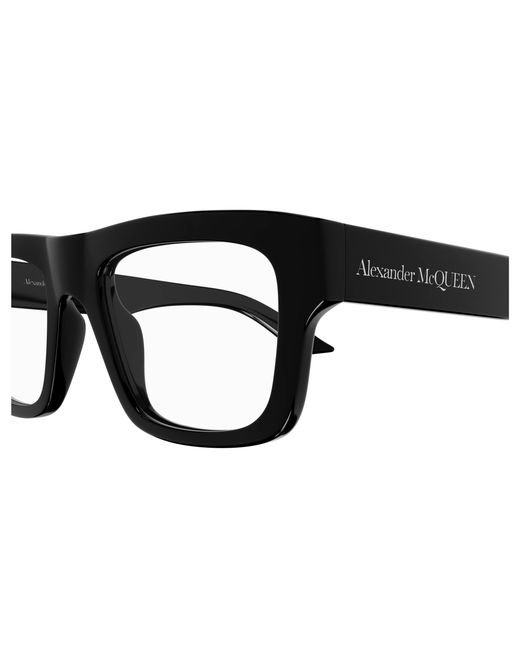 McQueen Black Am0452O 001 Optical Frames Acetate Transparent Squared for men