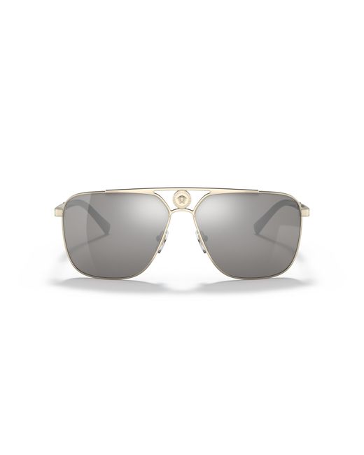 Versace Black Ve2238 12526G Sunglasses Metal Squared Mirrored for men