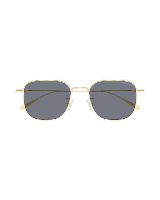 Montblanc Black Mb0477Sa 001 Sunglasses Metal Squared for men