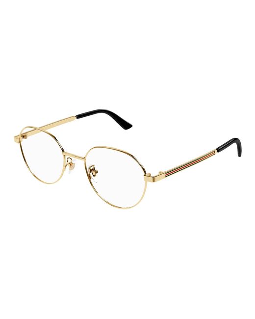 Gucci Black Gg1607Ok 003 Optical Frames Titanium Transparent Round for men