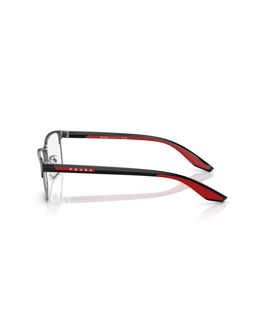 Prada Linea Rossa Black Ps 50Pv Ydc1O1 Optical Frames Steel Squared Normal for men