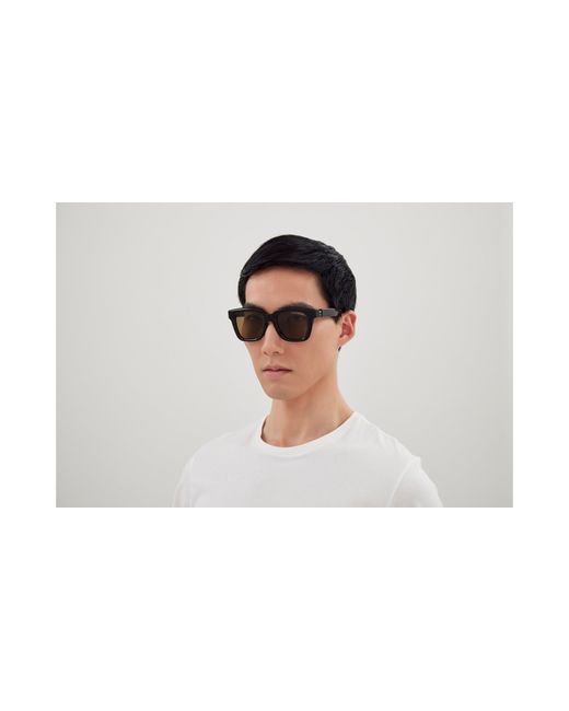 McQueen Black Am0432Sa 005 Sunglasses Acetate Squared for men