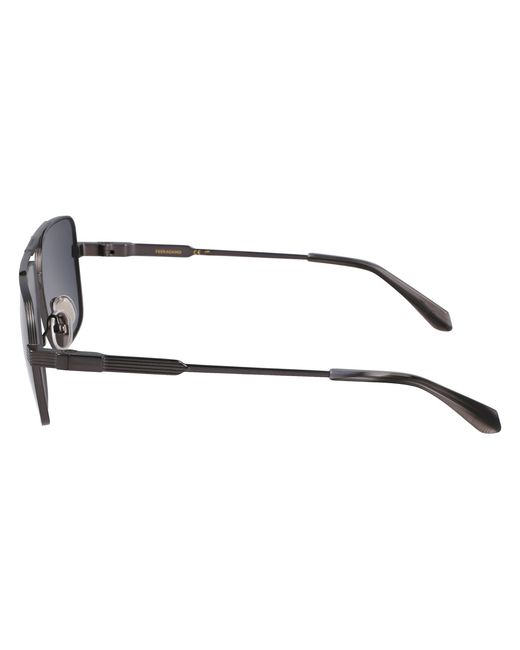 Ferragamo Black Sf318S 018 Sunglasses Titanium Squared Normal for men