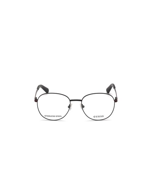 Guess Black Gu50035 002 Optical Frames Metal Round Normal for men
