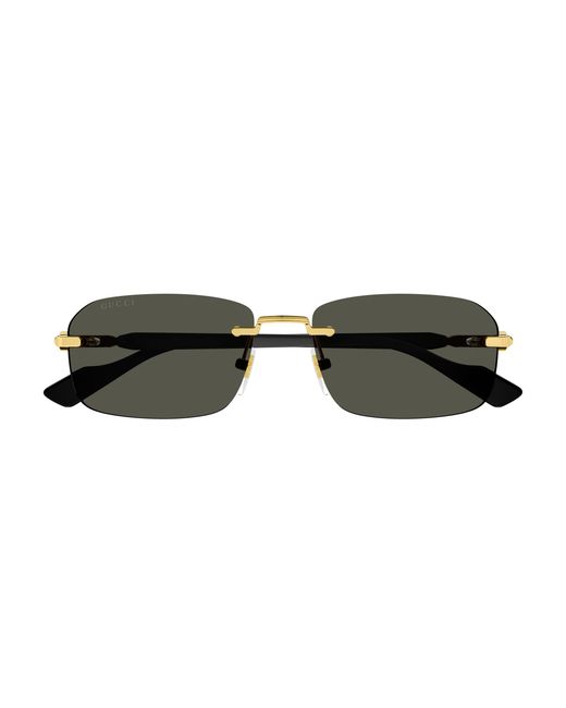 Gucci Black Gg1221S 001 Sunglasses Metal Squared Normal for men