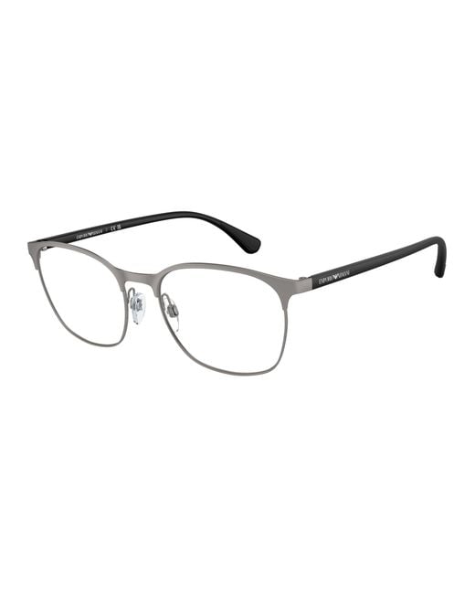 Emporio Armani Black Ea1114 3380 Optical Frames Metal Transparent Round Normal for men