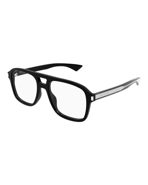 Saint Laurent Black Sl 881 Opt 001 Optical Frames Acetate Transparent Squared for men
