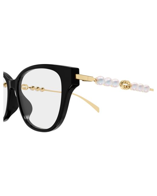 Gucci Black Gg1972Oa 001 Optical Frames Acetate Transparent Round