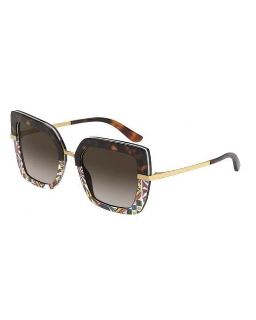 Dolce & Gabbana Black Dg4373 327813 Sunglasses Plastic Squared Normal Nuanced