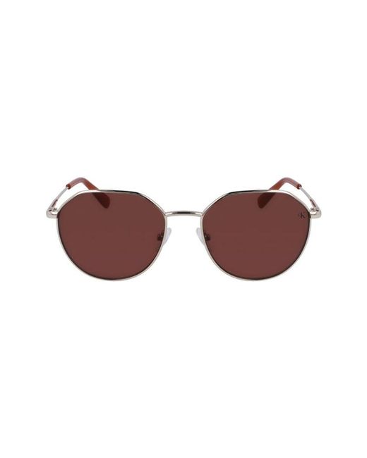 Calvin Klein Black Ckj23201S 717 Sunglasses Metal Bordeaux Round Normal Normal