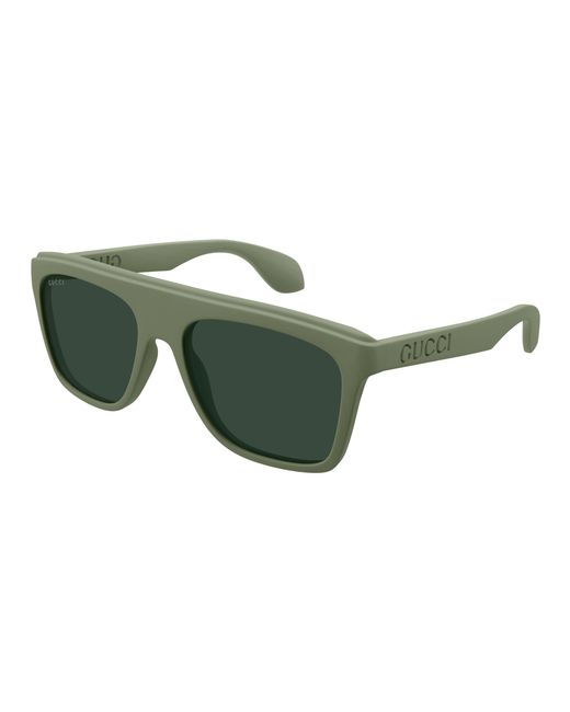 Gucci Green Gg1570S 007 Sunglasses Injected Squared for men