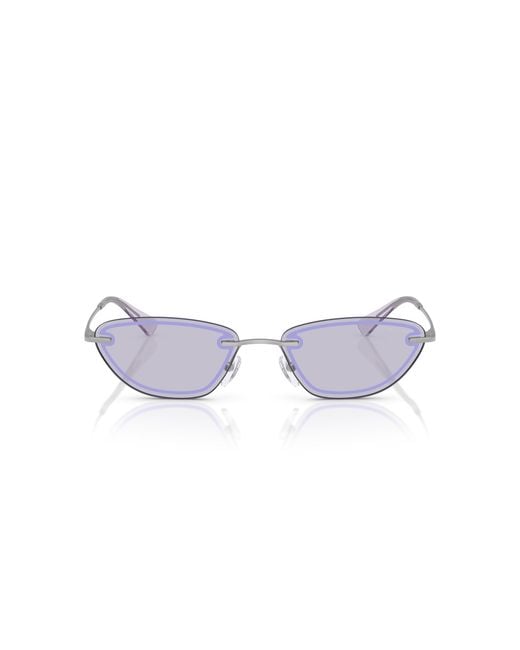Emporio Armani Black Ea2158 30451A Sunglasses Metal Lilac Cat Eye Normal