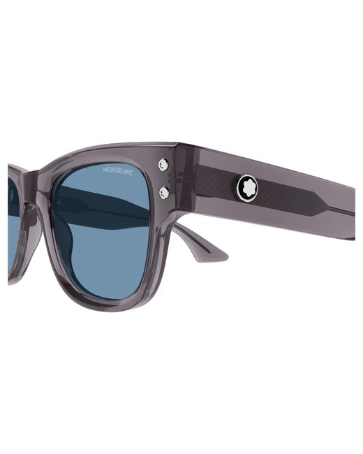 Montblanc Black Mb0381S 004 Sunglasses Acetate Squared for men