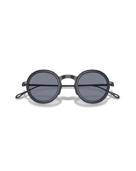 Giorgio Armani Black Ar6147T 335119 Sunglasses Titanium Round Normal for men