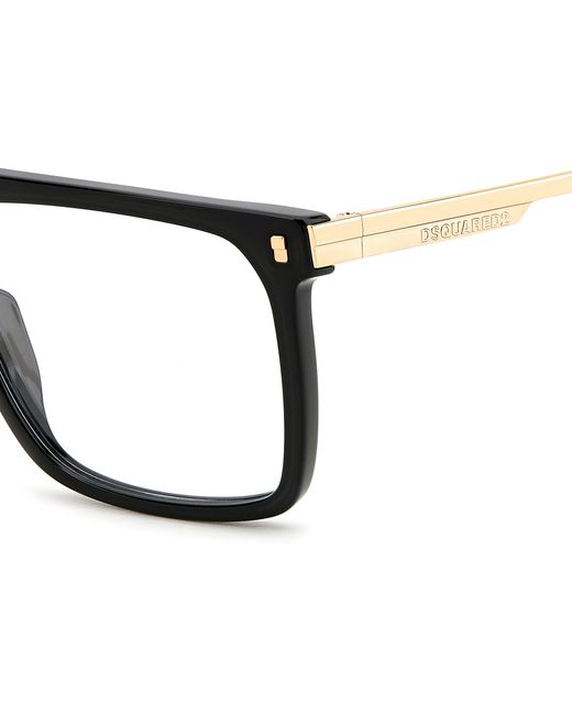DSquared² Black D2 0122 2M2 Optical Frames Acetate Squared for men
