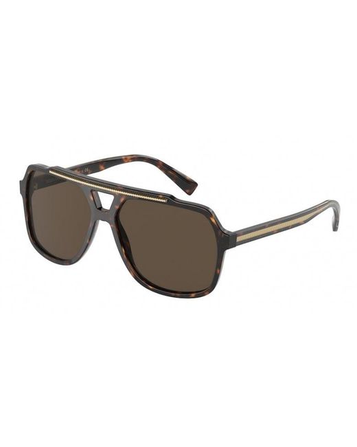 Dolce & Gabbana Black Dg4388 502/73 Sunglasses Plastic Pilot Normal for men