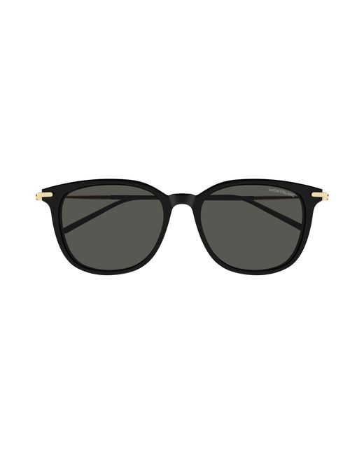 Montblanc Black Mb0416Sa 002 Sunglasses Acetate Squared for men