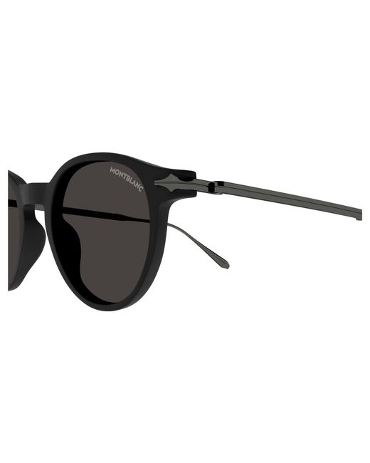 Montblanc Black Mb0407S 002 Sunglasses Injected Round for men