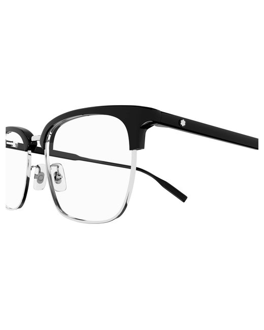Montblanc Black Mb0199Oa 005 Optical Frames Acetate Squared for men