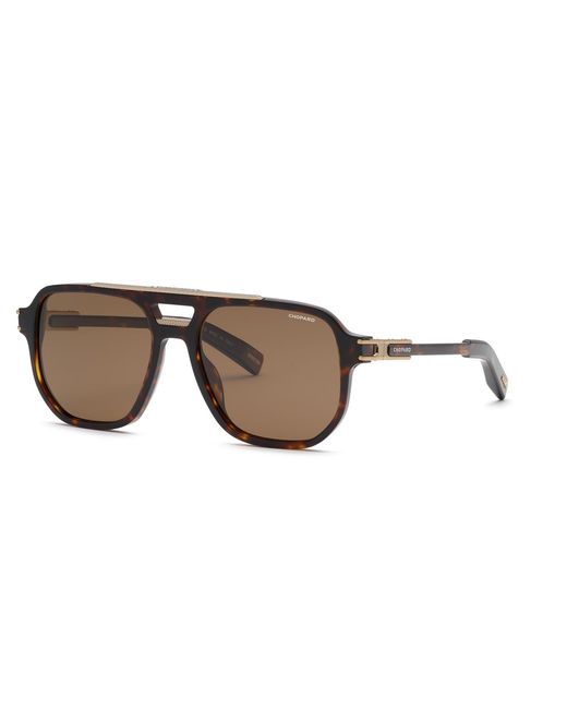 Chopard Black Sch412 909P Sunglasses Acetate Geometric Polarized for men