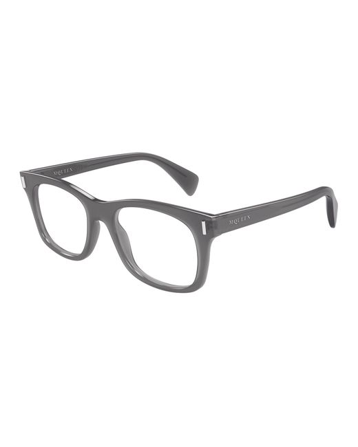 McQueen Black Am0551O 003 Optical Frames Acetate Transparent Squared for men
