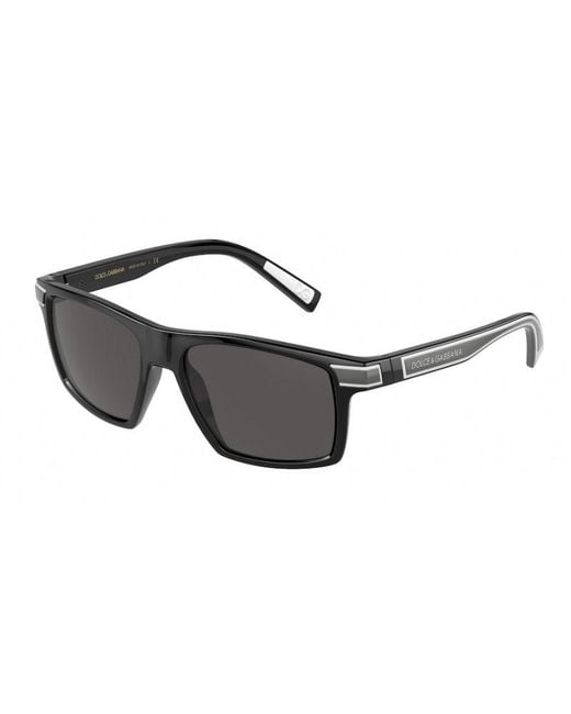 Dolce & Gabbana Black Dg6160 501/87 Sunglasses Plastic Dark Squared Normal for men