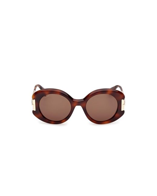 Max Mara Black Mm0188 52E Sunglasses Acetate Round Normal