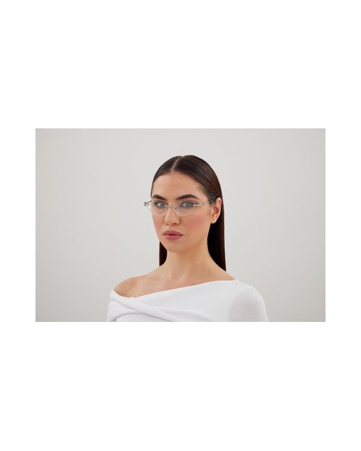 Gucci Black Gg1702O 001 Optical Frames Metal Transparent Cat Eye