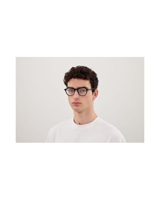 Gucci Black Gg1998O 001 Optical Frames Acetate Transparent Round for men